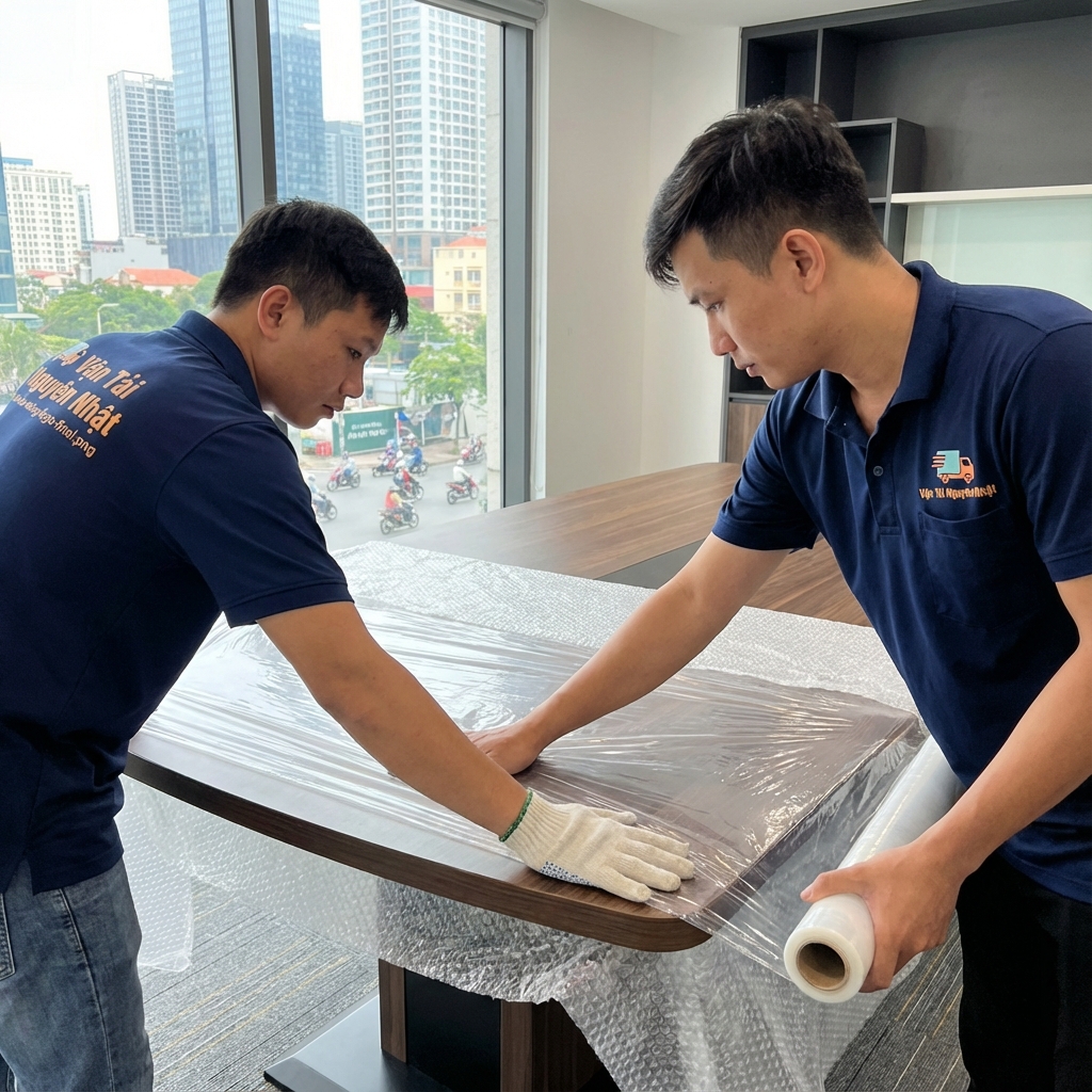 Quy trình đóng gói đồ văn phòng cẩn thận